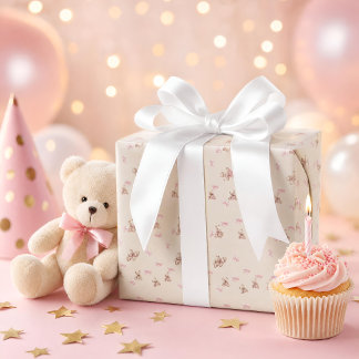 Cadeau Papier d'emballage pour bébé Coquette — Ours en pe