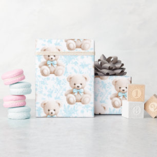 Cadeau Papier d'emballage pour bébé garçon d'ours en pelu