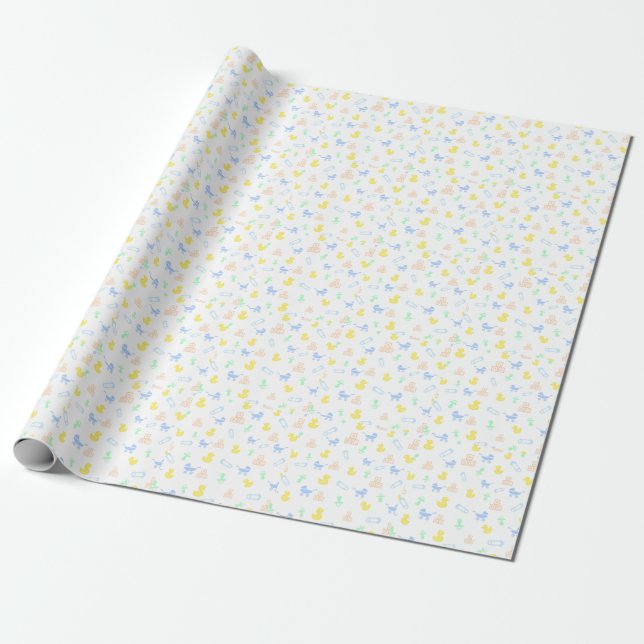 Cadeau Papier d'emballage pour bébé garçon mignon (Déroulé)