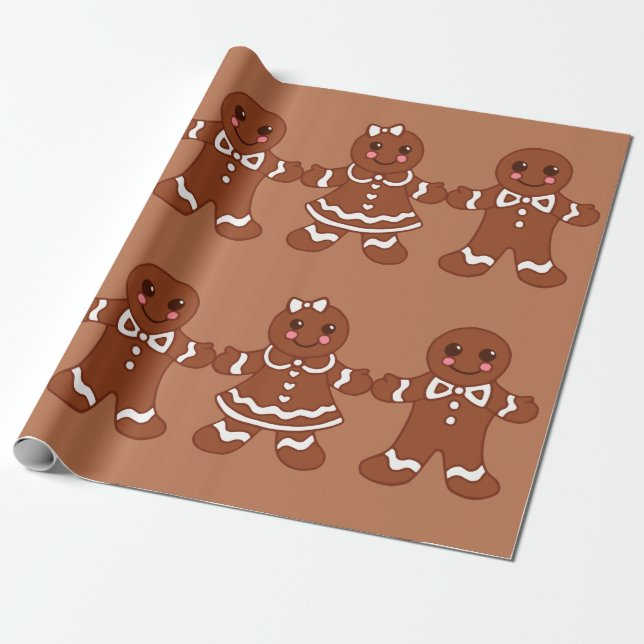 Cadeau Papier d'emballage pour biscuits au gingembre (Déroulé)