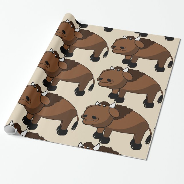 Cadeau papier d'emballage pour bison (Déroulé)