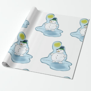 Cadeau papier d'emballage pour bonhomme de neige cool