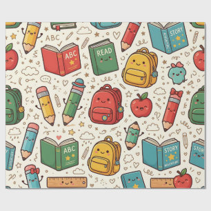 Cadeau Papier d'emballage pour cahier de crayon de rentré