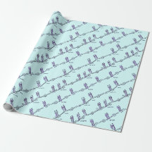 Papier d'emballage pour cours de danse (Bleu)