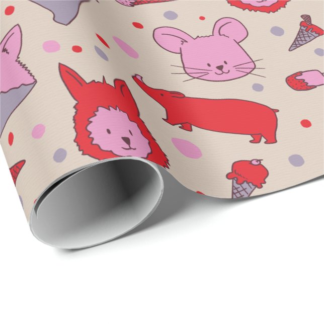 Cadeau Papier d'emballage pour fête Scoops & Snoots  (Coin rond)