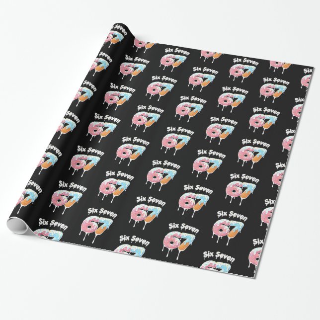 Cadeau Papier d'emballage pour fête Six Sept Meme 6 7 (Déroulé)