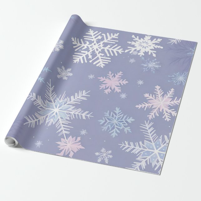 Cadeau papier d'emballage pour flocons de cristal (Déroulé)