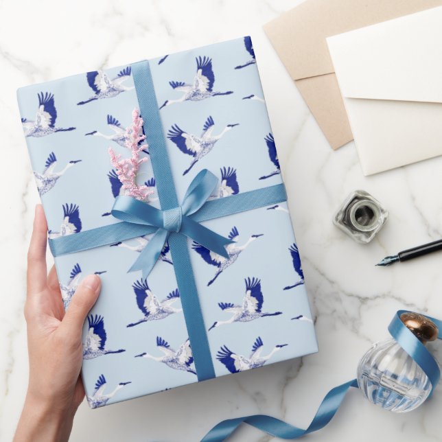 Cadeau Papier d'emballage pour grues bleues et blanches (Cadeaux)