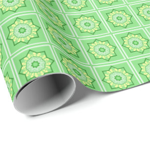 Cadeau Papier d'emballage pour jardin de fleurs vertes