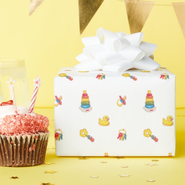 Cadeau Papier d'emballage pour jouets de bébé classiques (Fête d'anniversaire)