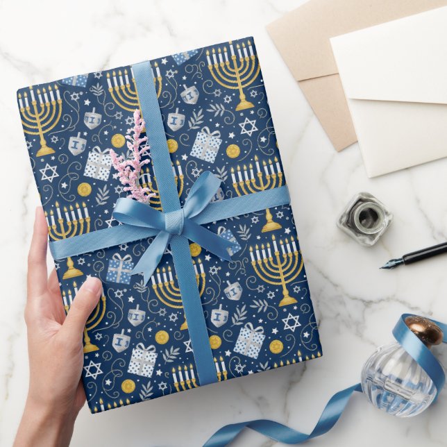 Cadeau Papier d'emballage pour la menorah de Hanoukka (Cadeaux)