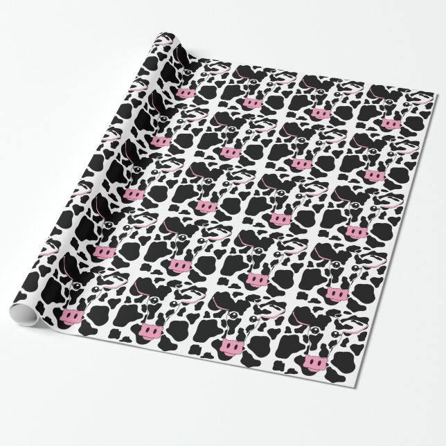 Cadeau Papier d'emballage pour l'impression de vaches (Déroulé)