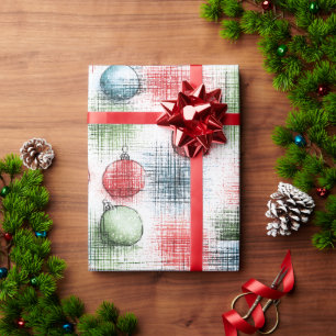 Cadeau Papier d'emballage pour ornement de Noël rustique
