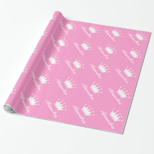 Cadeau Papier d'emballage princesse rose personnalisé