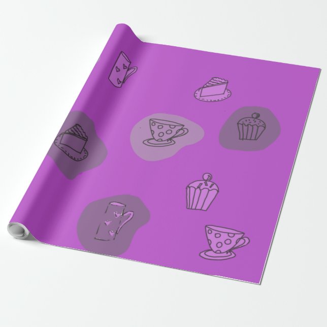 Cadeau Papier d'emballage Quirky Tea 1 (Déroulé)