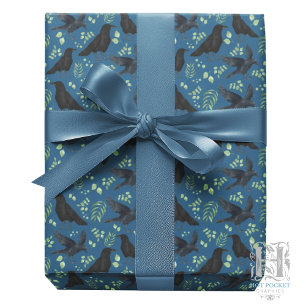 Cadeau Papier d'emballage Raven Bleu