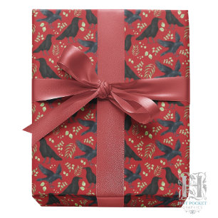 Cadeau Papier d'emballage Raven en rouge