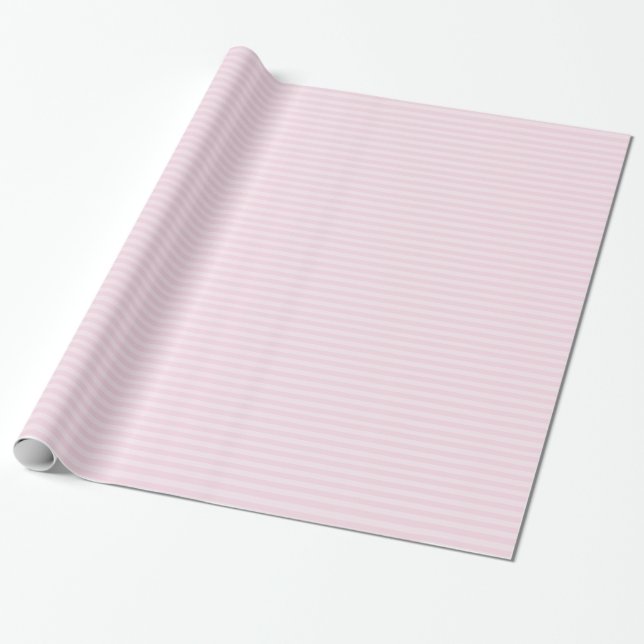 Cadeau Papier d'emballage rayé rose (Déroulé)