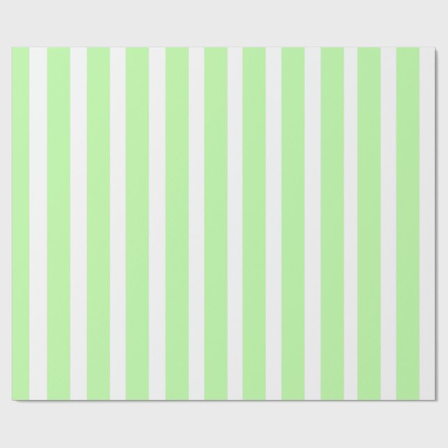 Cadeau Papier d'emballage rayé vertical vert menthe et bl (Plat)