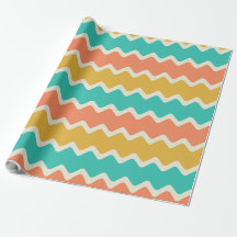 Papier d'emballage rayures larges Chevron coloré