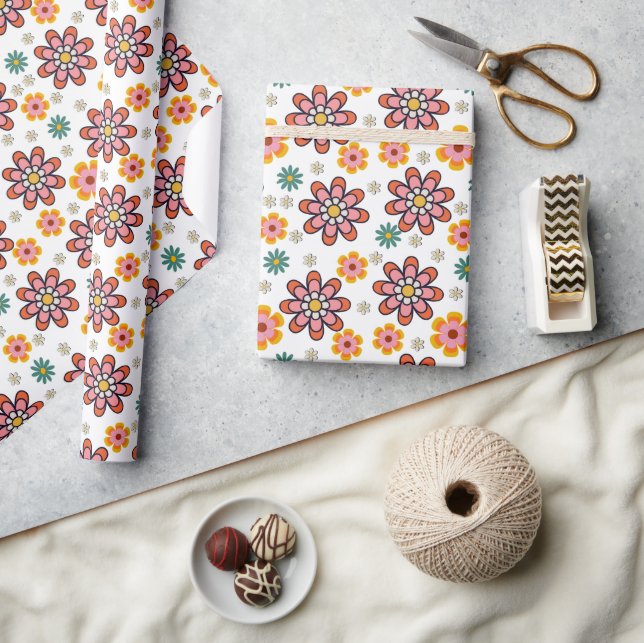Cadeau Papier d'emballage Retro Bloom Pop (Artisanat)