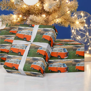 CADEAU PAPIER D'EMBALLAGE RETRO VAN 1970