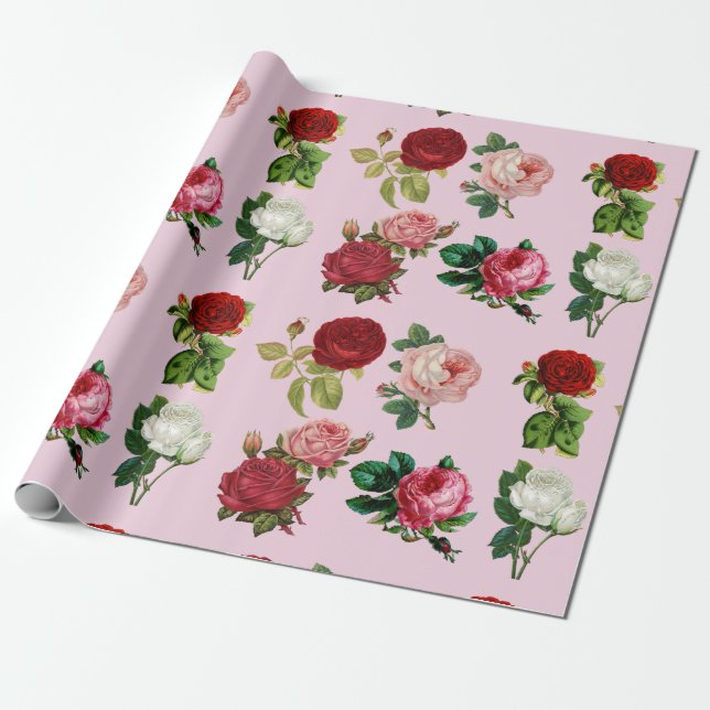 Cadeau Papier d'emballage rose (Déroulé)