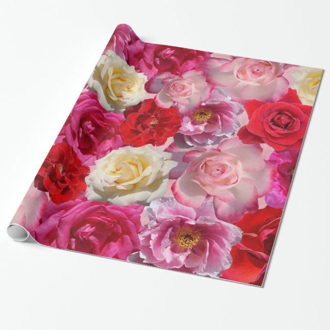 Cadeau papier d'emballage rose (Déroulé)