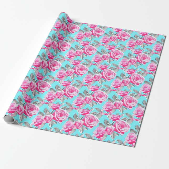 Cadeau papier d'emballage rose (Déroulé)