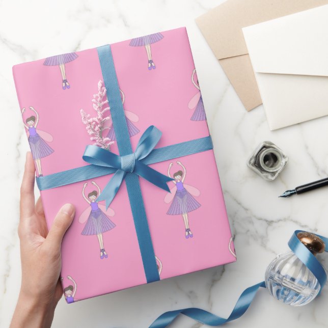 Cadeau Papier d'emballage Rose Clair illusima Ballet Fée (Cadeaux)