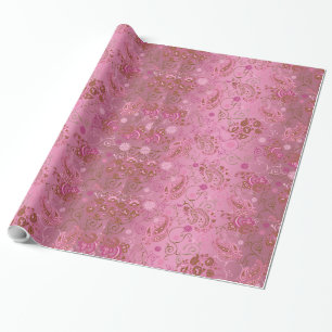 Cadeau Papier d'emballage rose de Paisley