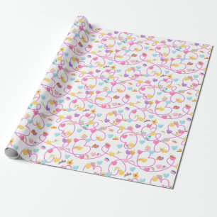 Cadeau papier d'emballage rose princesse couronne