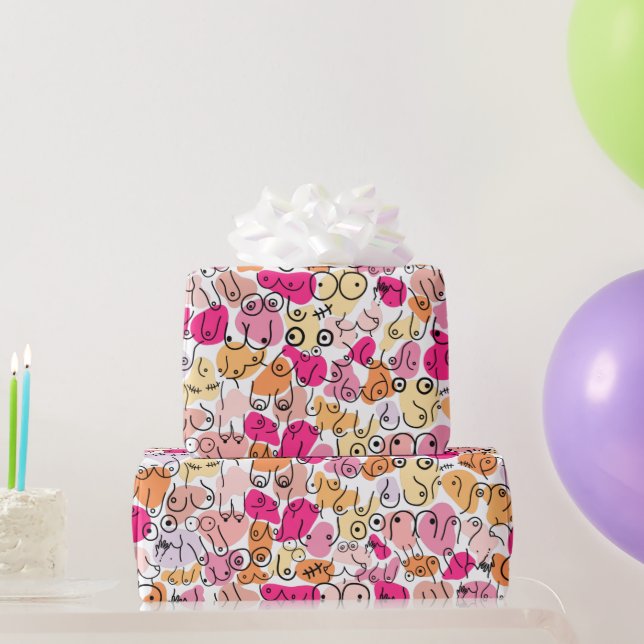 Cadeau Papier d'emballage rose vif pour bébé fille (Cadeaux de fête)