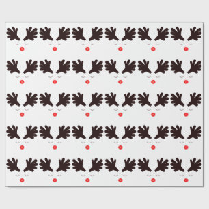 Cadeau Papier d'emballage Roudolph le renne au nez blanc