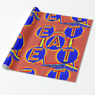 Cadeau papier d'emballage rouge/bleu