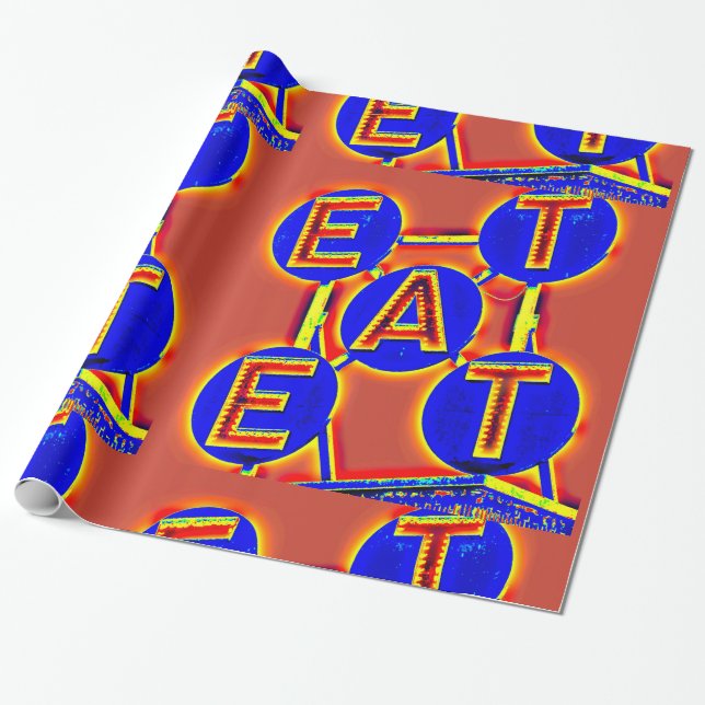 Cadeau papier d'emballage rouge/bleu (Déroulé)