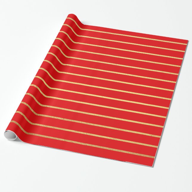 Cadeau Papier d'emballage rouge et doré (Déroulé)