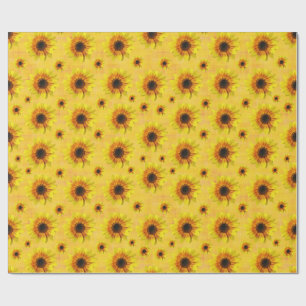 Cadeau Papier d'emballage rustique de pays de tournesol f