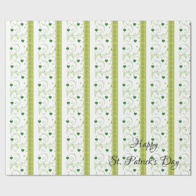 Cadeau Papier d'emballage Saint-Patrick Trèfle (Plat)