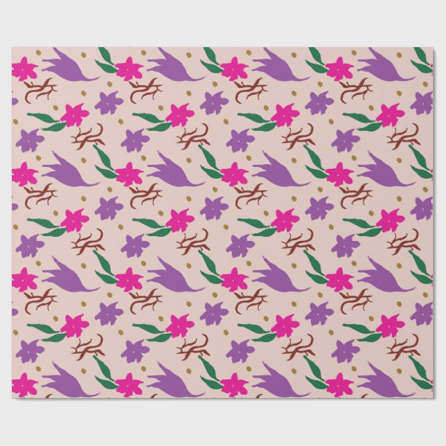 Cadeau Papier d'emballage Saison Jacaranda (Plat)