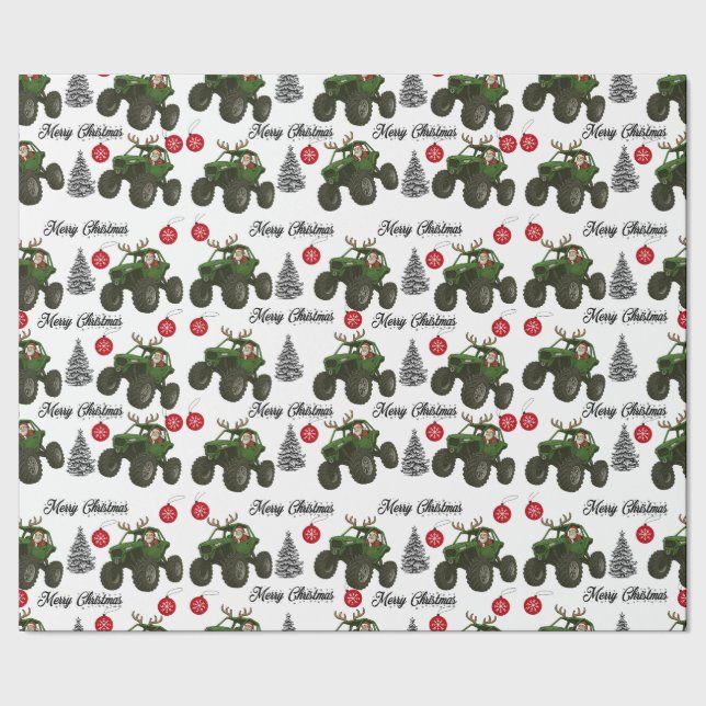 Cadeau Papier d'emballage Santa Off Road (Couture)