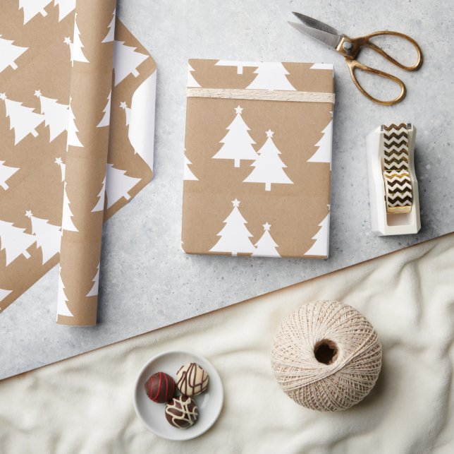 Cadeau Papier d'emballage Sapins de Noël (Artisanat)