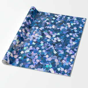 Cadeau Papier d'emballage scintillant Confetti de minuit
