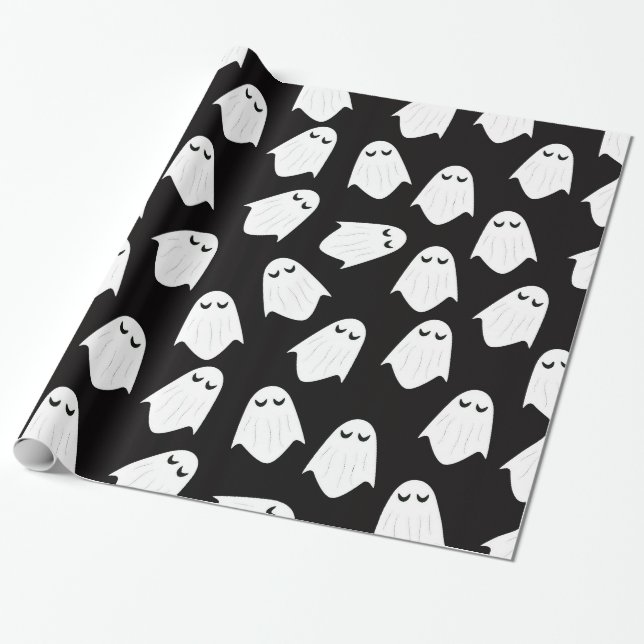 Cadeau Papier d'emballage silhouette motif Ghosts (Déroulé)
