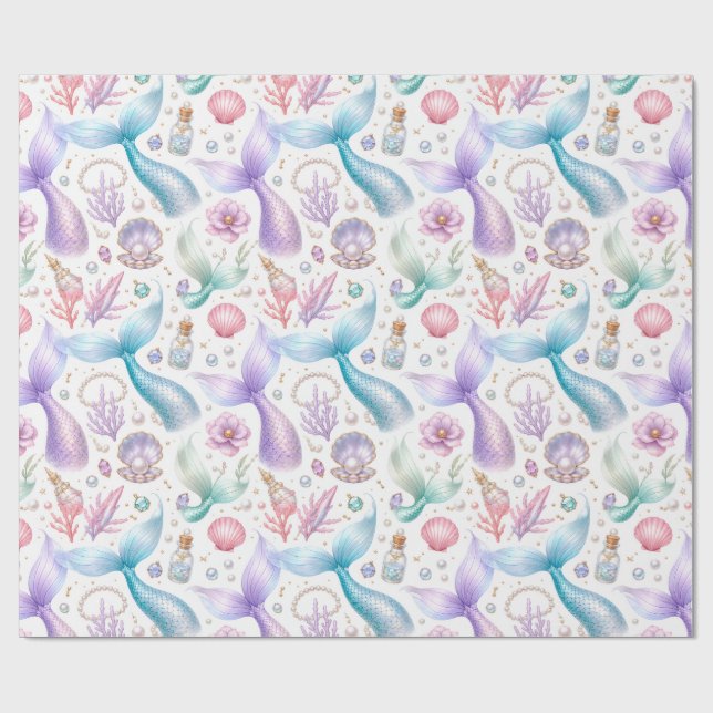 Cadeau Papier d'emballage Sirène (Plat)