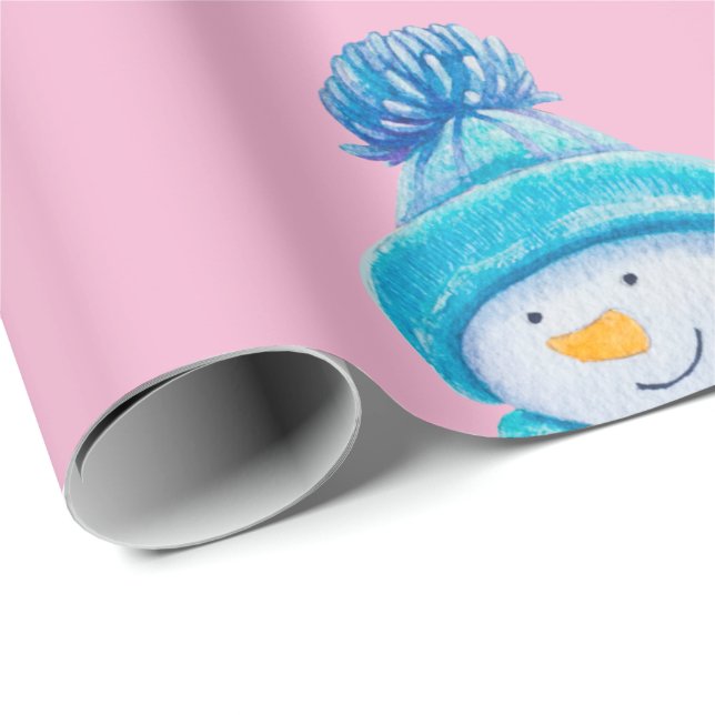 Cadeau Papier d'emballage Snowman (Coin rond)