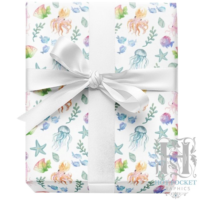 Cadeau Papier d'emballage Sous l'océan (Créateur téléchargé)