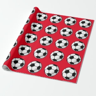 Cadeau Papier d'emballage Sport de Football Rouge