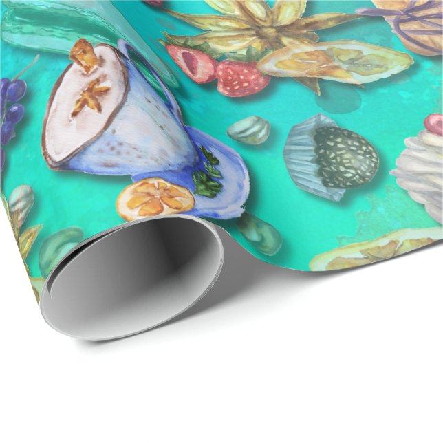 Cadeau Papier d'emballage suédois inspiré Fika (Coin rond)