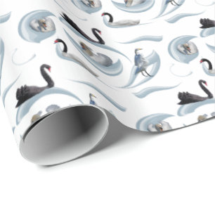 Cadeau Papier d'emballage Swan Frenzy (choisir la couleur